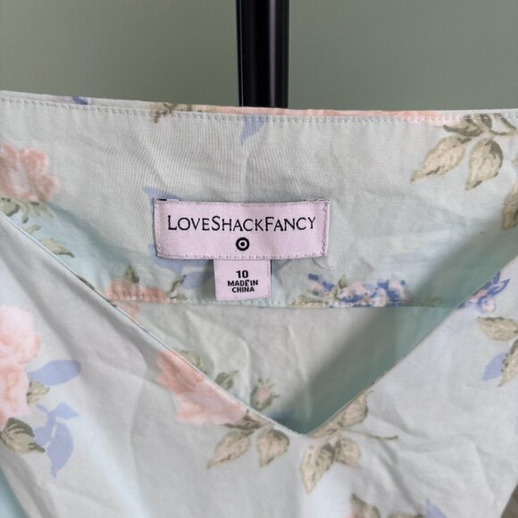 LoveShackFancy Dress Estelle Maxi Blue Floral Puff Sleeve Cottagecore Floral 10 - Picture 5 of 7